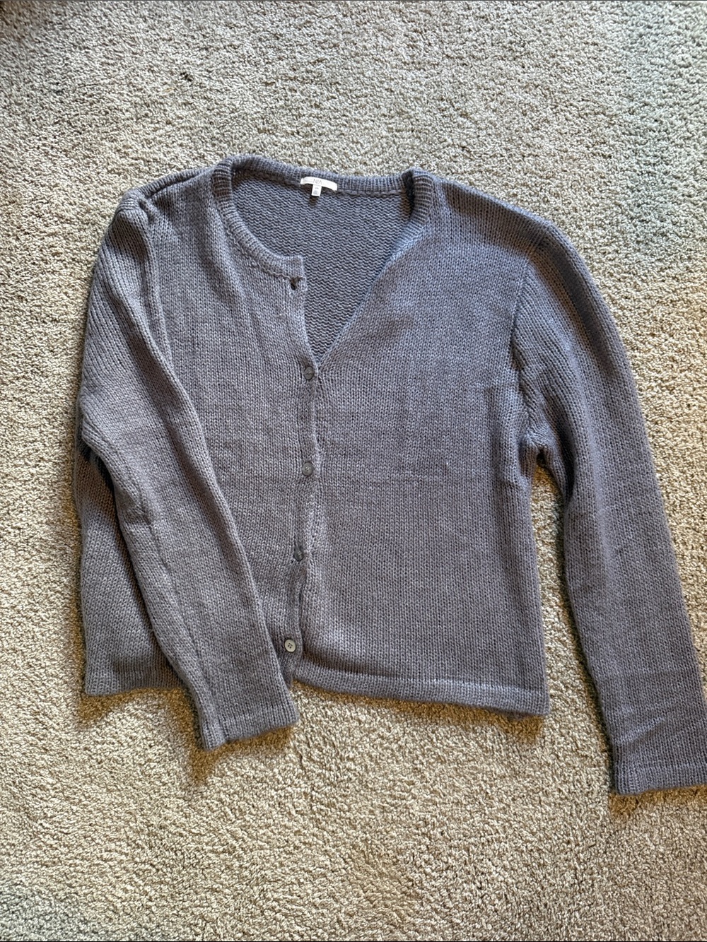 Light Gray Women's Button-Up Knit Cardigan